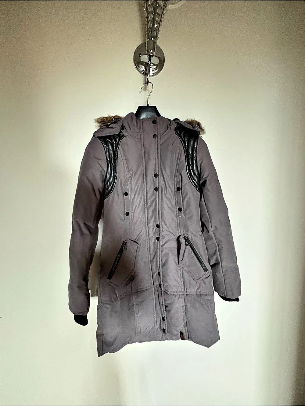 Rudsak Fur  Puffer in Gray Small Like New small ratoon fur